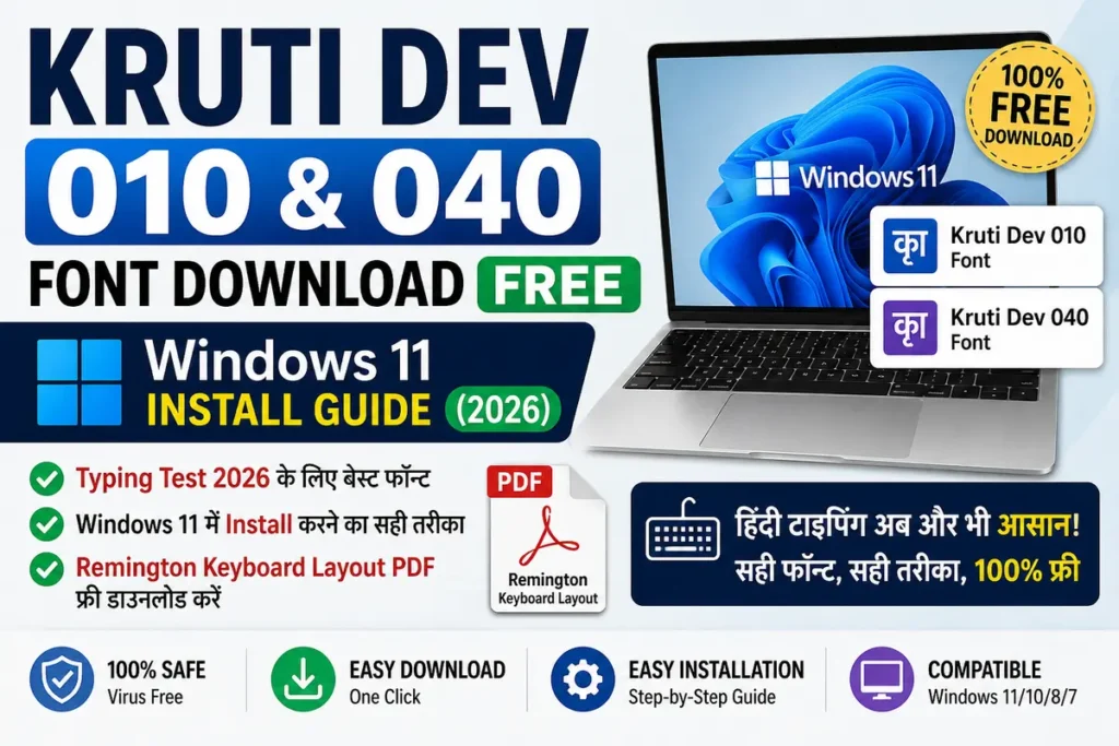 Kruti Dev 010 & 040 Font Download Free Windows 11 Install Guide (2026)